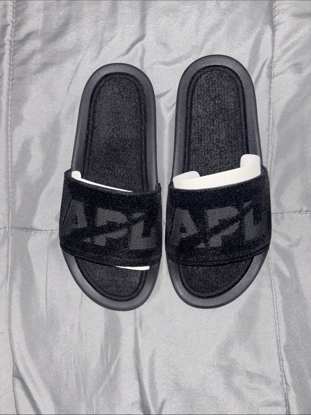 APL women’s Black Slide Sandals with Textured Strap